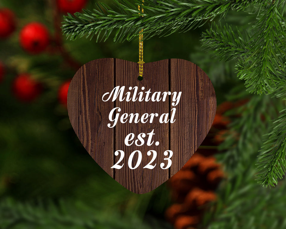 Military General Established Est. 2023 - Heart Ornament D