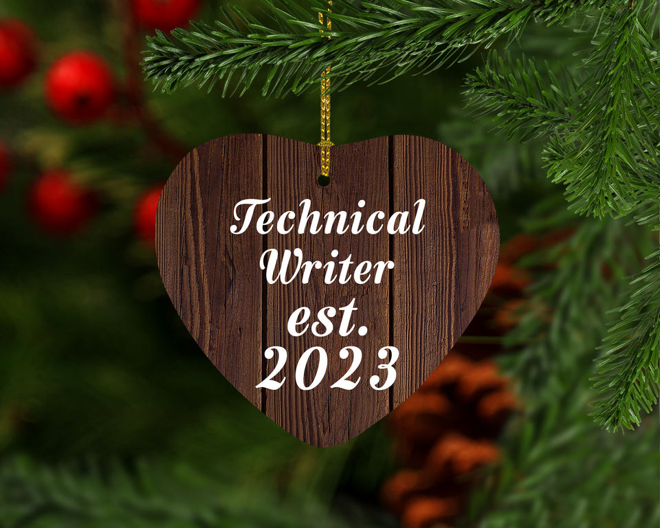 Technical Writer Established Est. 2023 - Heart Ornament D