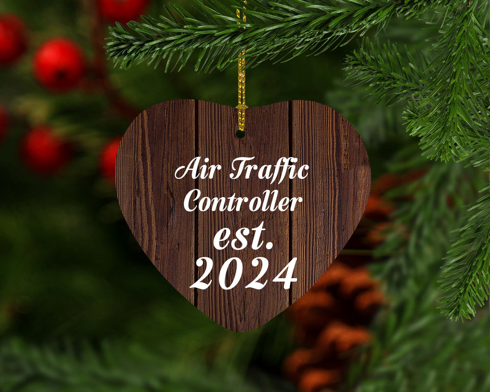 Air Traffic Controller Established Est. 2024 - Heart Ornament D