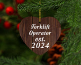 Forklift Operator Established Est. 2024 - Heart Ornament D