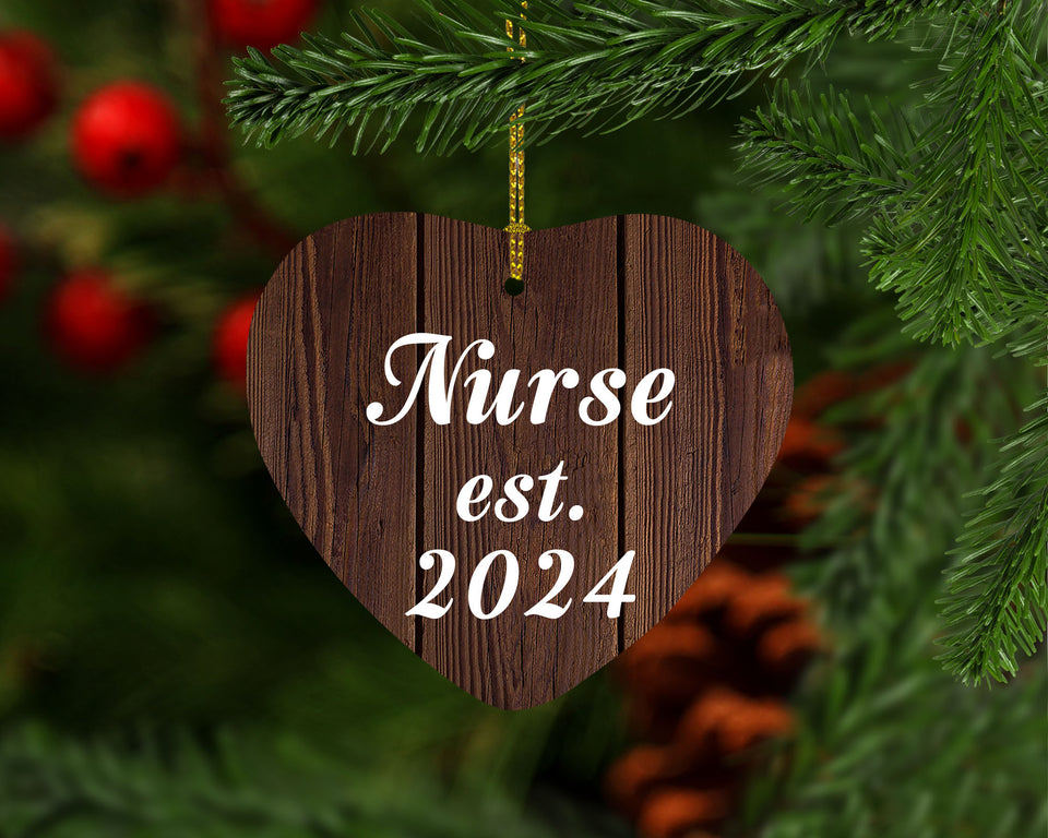 Nurse Established Est. 2024 - Heart Ornament D