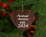 Paralegal Assistant Established Est. 2024 - Heart Ornament D