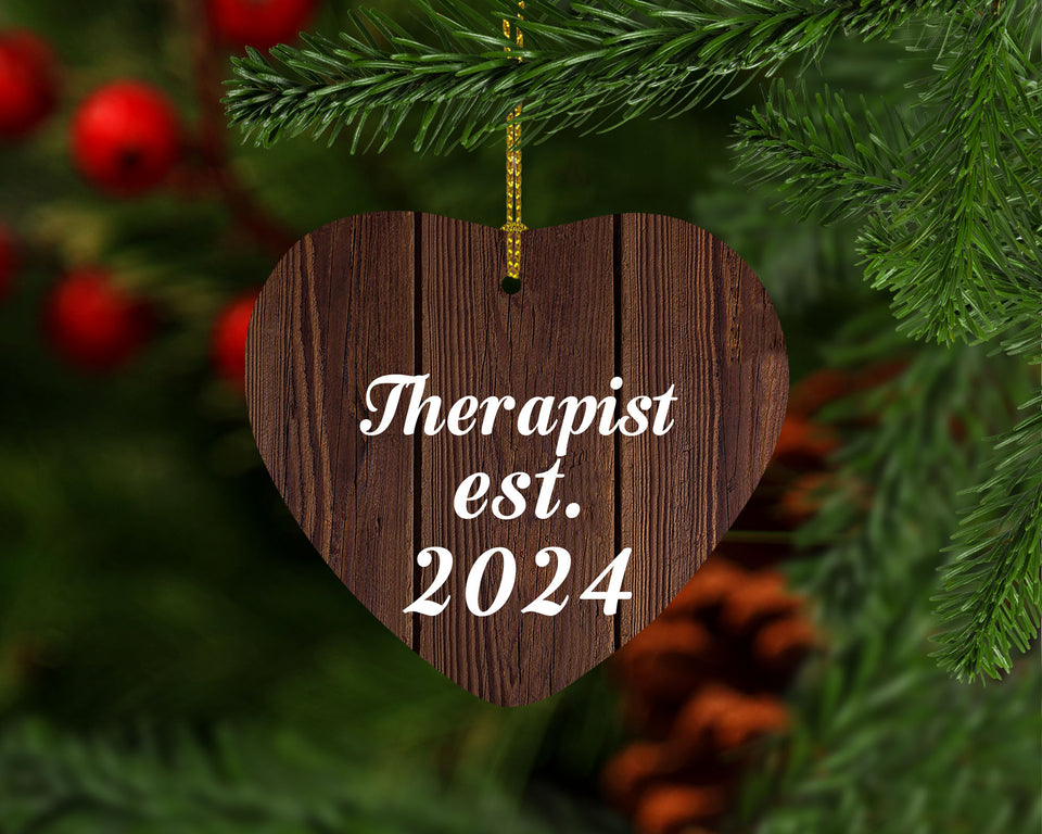 Therapist Established Est. 2024 - Heart Ornament D
