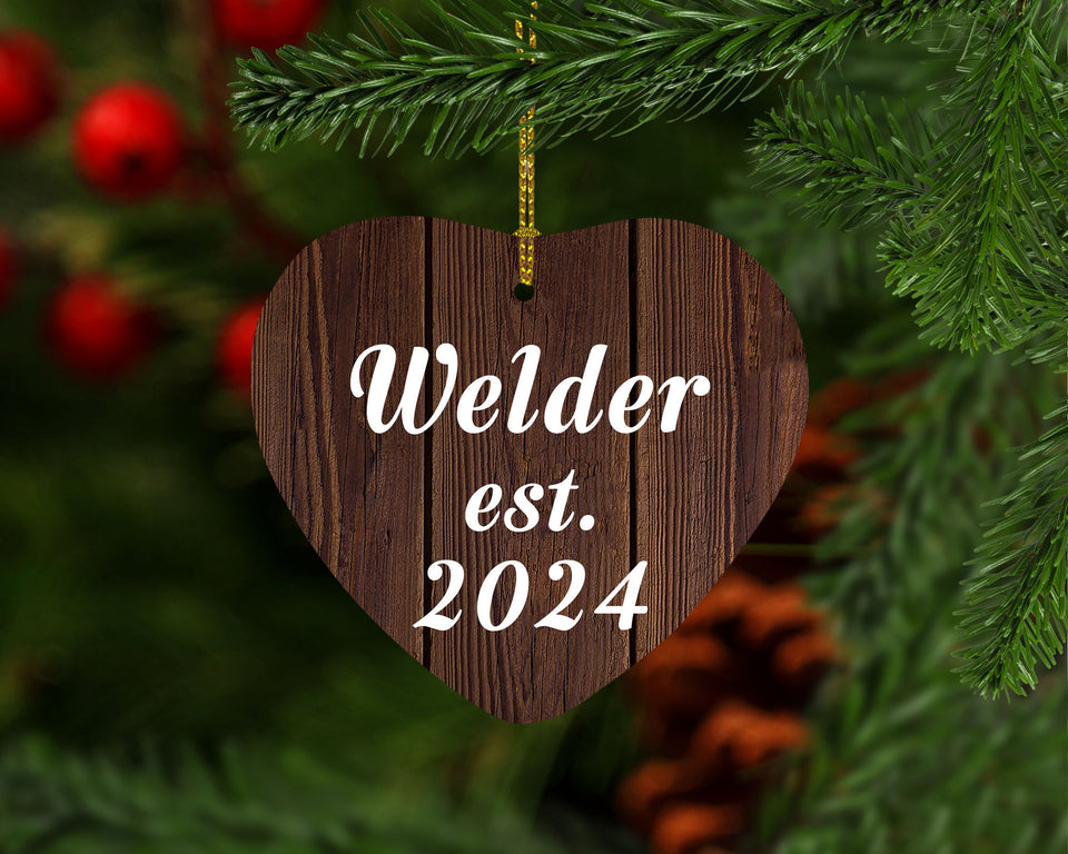 Welder Established Est. 2024 - Heart Ornament D