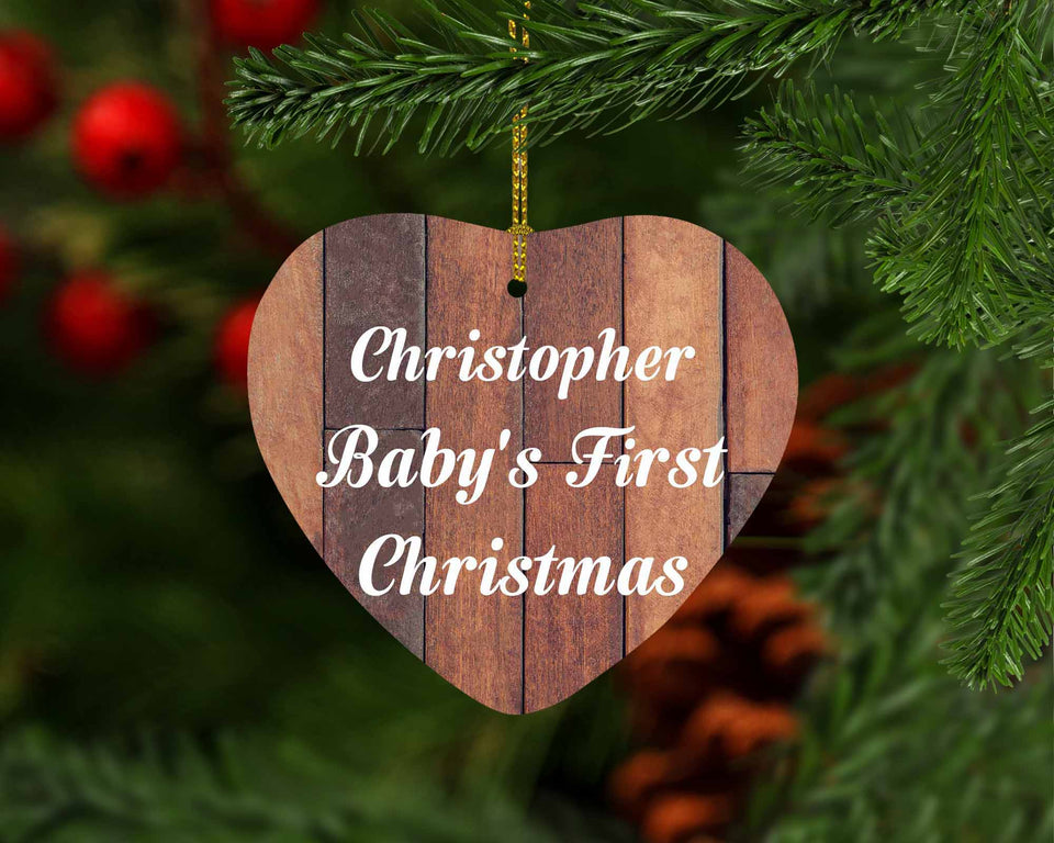 Christopher Baby's First Christmas - Heart Ornament E