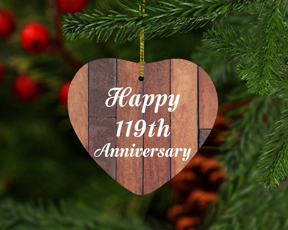 Happy 119th Anniversary - Heart Ornament E