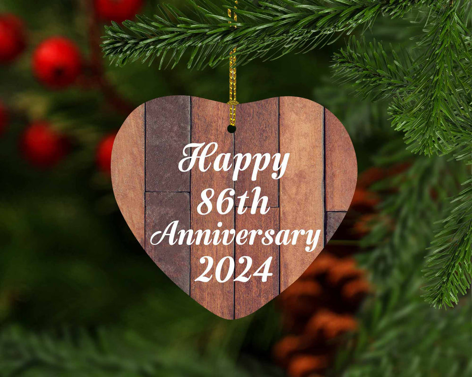 Happy 86th Anniversary 2024 - Heart Ornament E