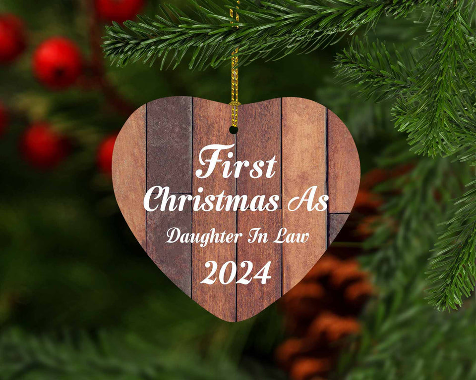 First Christmas As Daughter In Law 2024 - Heart Ornament E