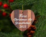 First Christmas As Grandfather 2023 - Heart Ornament E