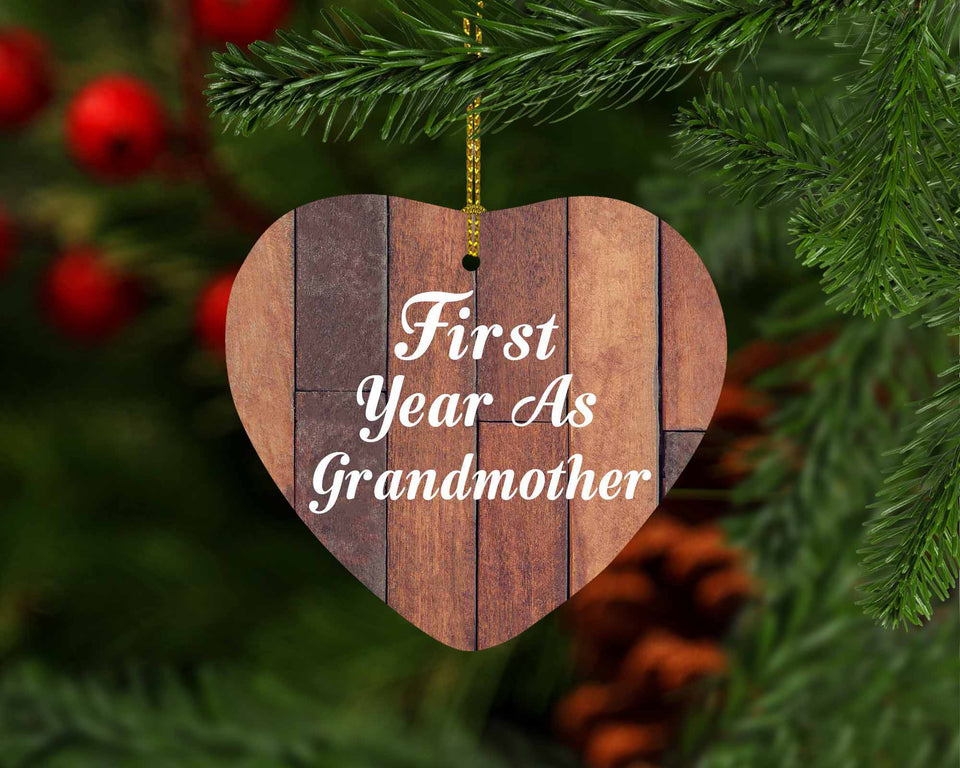 First Year As Grandmother - Heart Ornament E
