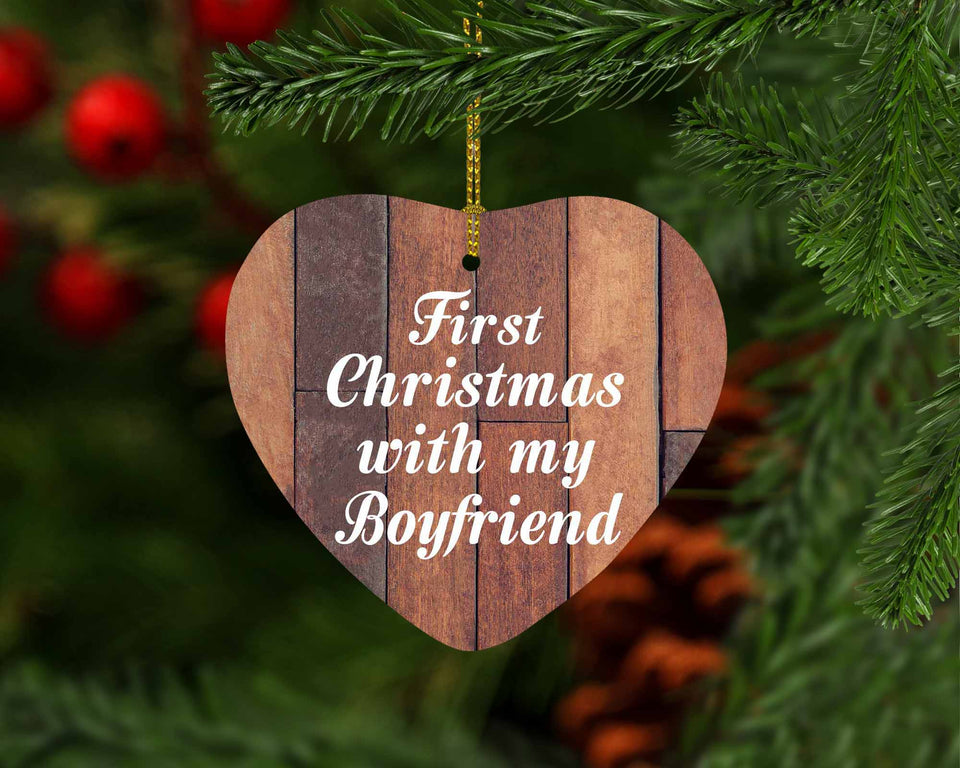 First Christmas With My Boyfriend - Heart Ornament E