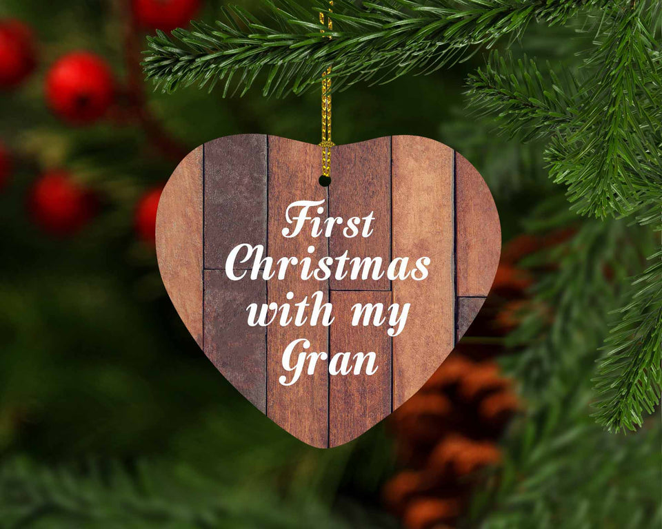 First Christmas With My Gran - Heart Ornament E