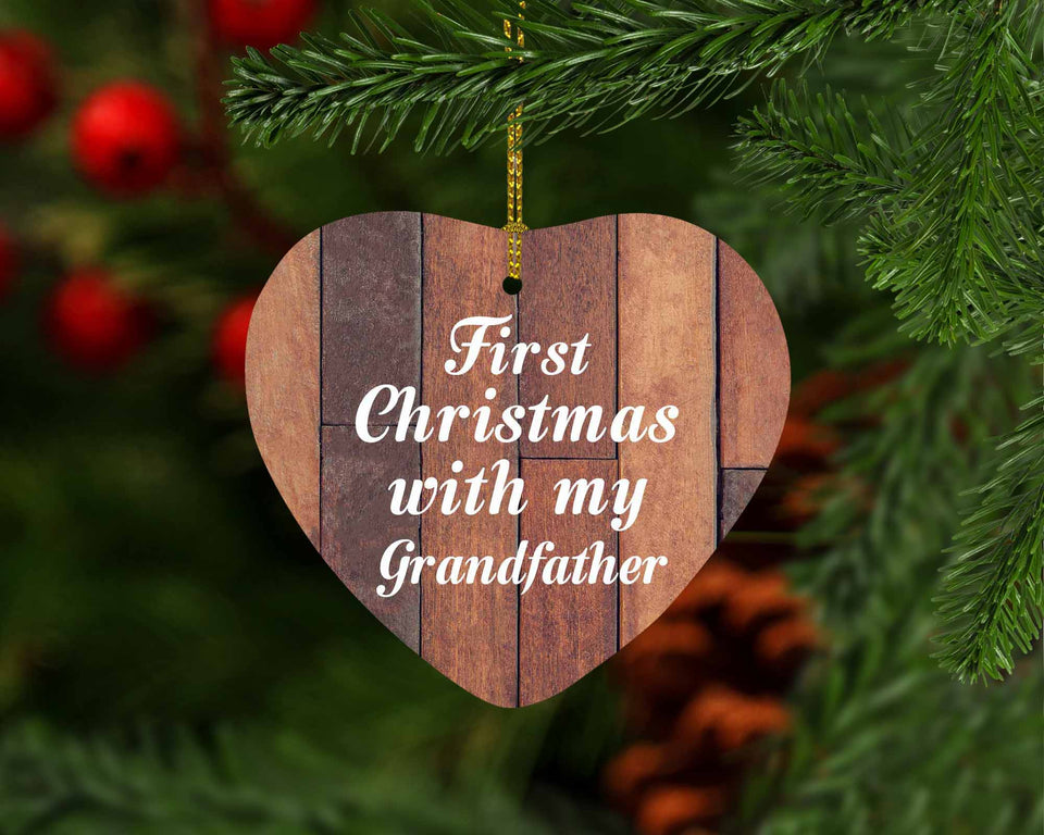 First Christmas With My Grandfather - Heart Ornament E
