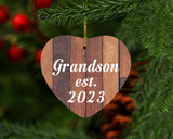 Grandson Established Est. 2023 - Heart Ornament E