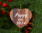 Poppy Established Est. 2024 - Heart Ornament E