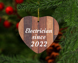 Electrician Since 2022 - Heart Ornament E