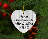 First Christmas As Mr & Mrs 2022 - Heart Ornament F