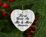 First Year As Mr & Mrs Alexander - Heart Ornament F