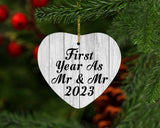 First Year As Mr & Mr 2023 - Heart Ornament F
