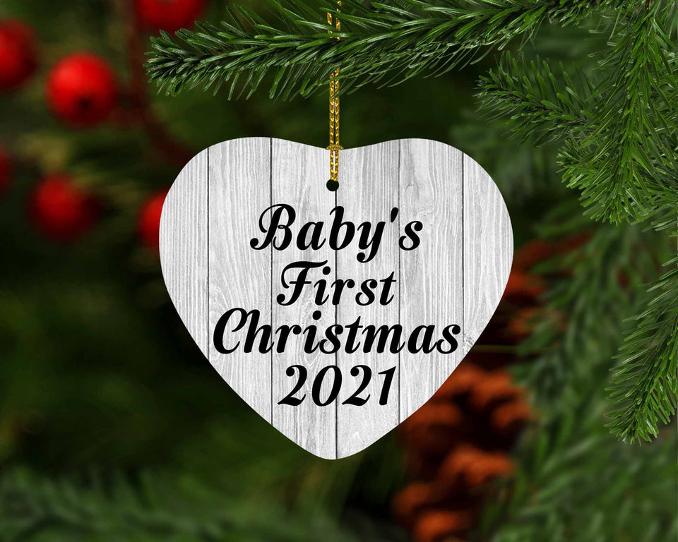 Baby's First Christmas 2021 - Heart Ornament F