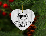 Baby's First Christmas 2021 - Heart Ornament F