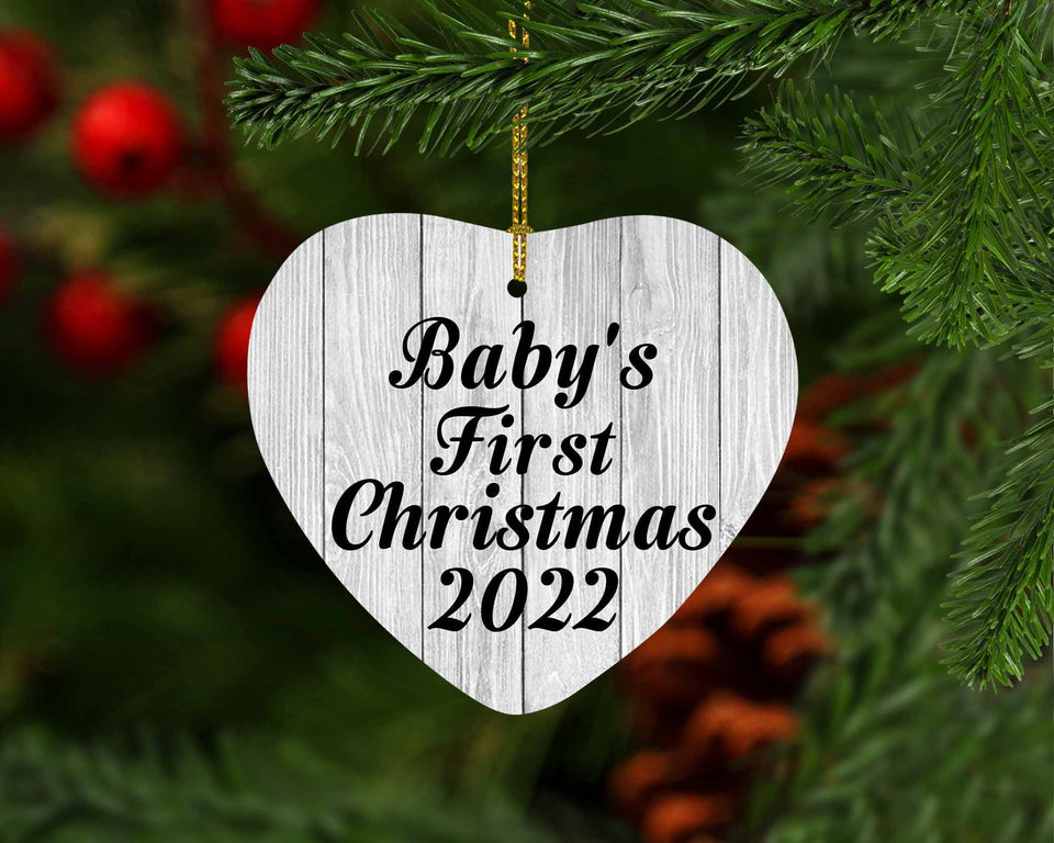 Baby's First Christmas 2022 - Heart Ornament F