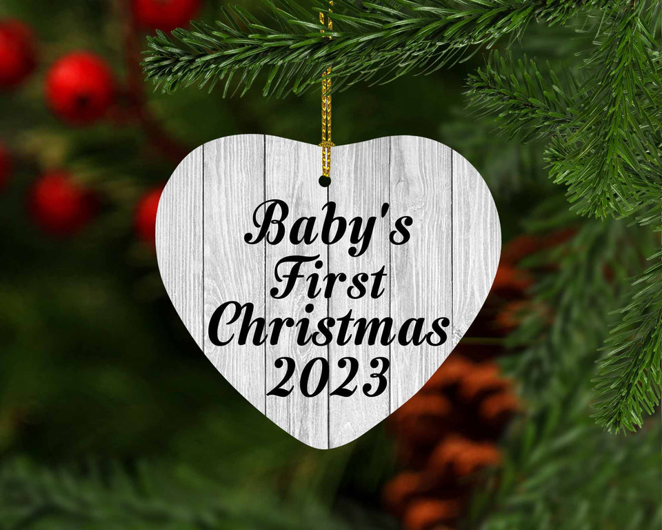 Baby's First Christmas 2023 - Heart Ornament F