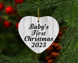 Baby's First Christmas 2023 - Heart Ornament F