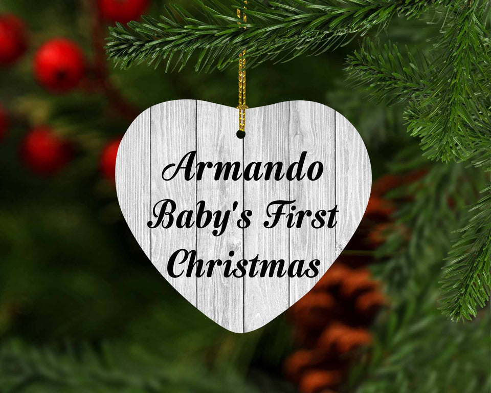 Armando Baby's First Christmas - Heart Ornament F
