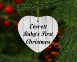 Everett Baby's First Christmas - Heart Ornament F