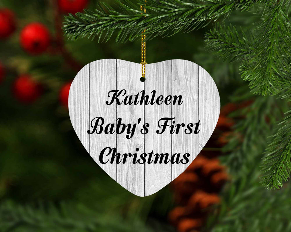 Kathleen Baby's First Christmas - Heart Ornament F