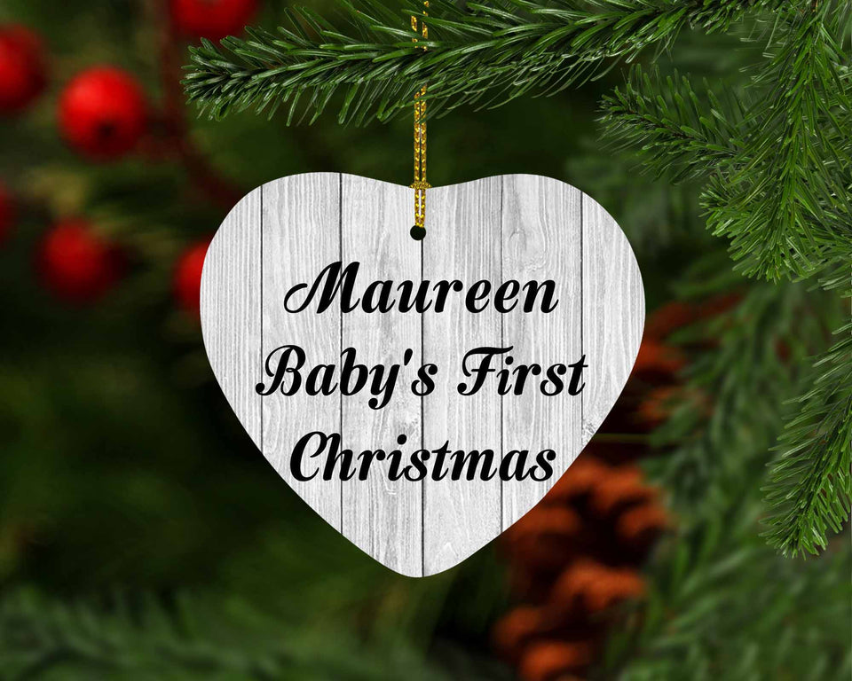 Maureen Baby's First Christmas - Heart Ornament F