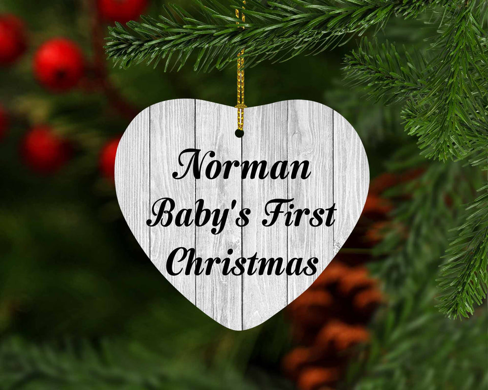 Norman Baby's First Christmas - Heart Ornament F