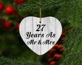 27th Anniversary 27 Years As Mr & Mrs - Heart Ornament F
