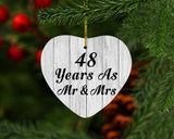 48th Anniversary 48 Years As Mr & Mrs - Heart Ornament F