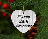 Happy 44th Anniversary - Heart Ornament F
