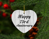 Happy 73rd Anniversary - Heart Ornament F