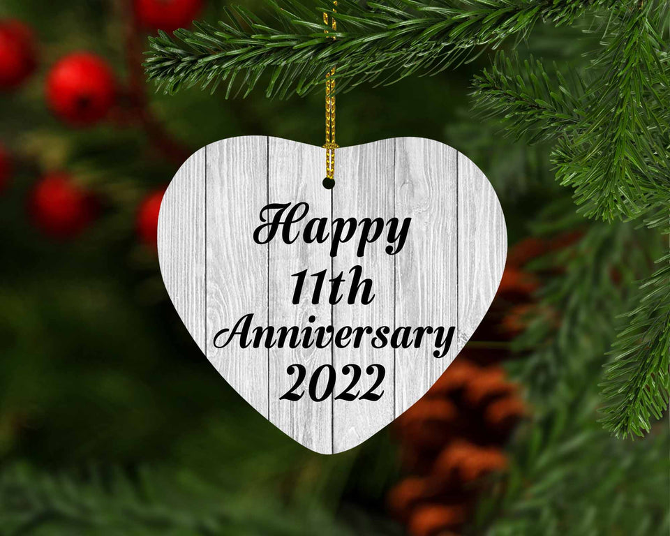 Happy 11th Anniversary 2022 - Heart Ornament F