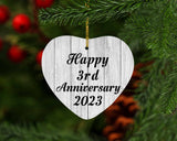 Happy 3rd Anniversary 2023 - Heart Ornament F