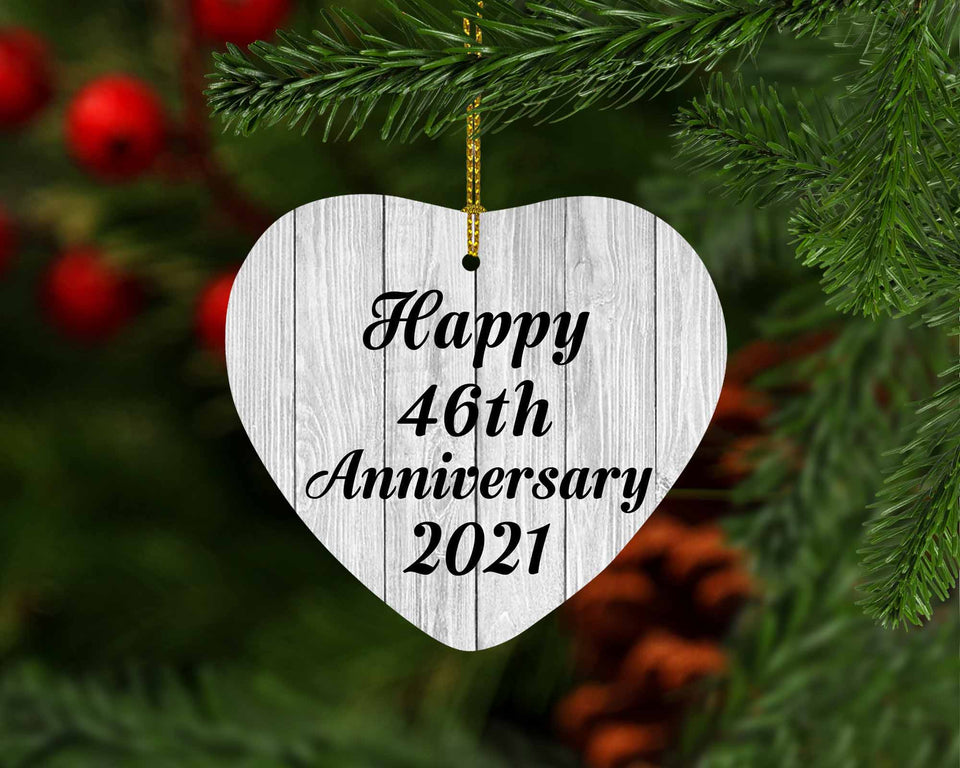 Happy 46th Anniversary 2021 - Heart Ornament F