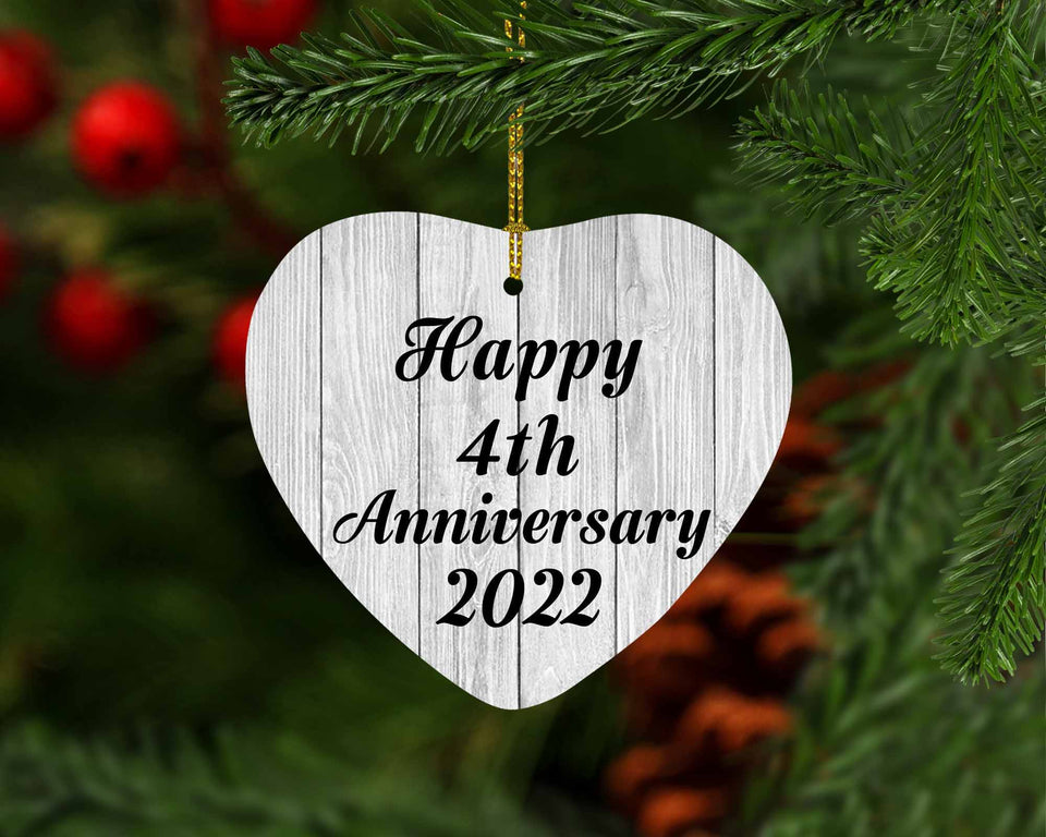 Happy 4th Anniversary 2022 - Heart Ornament F