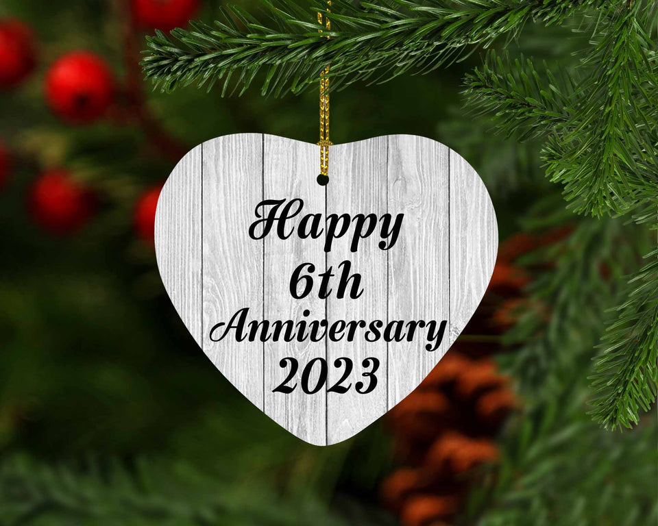 Happy 6th Anniversary 2023 - Heart Ornament F