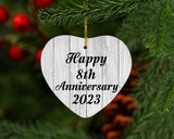 Happy 8th Anniversary 2023 - Heart Ornament F