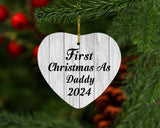 First Christmas As Daddy 2024 - Heart Ornament F