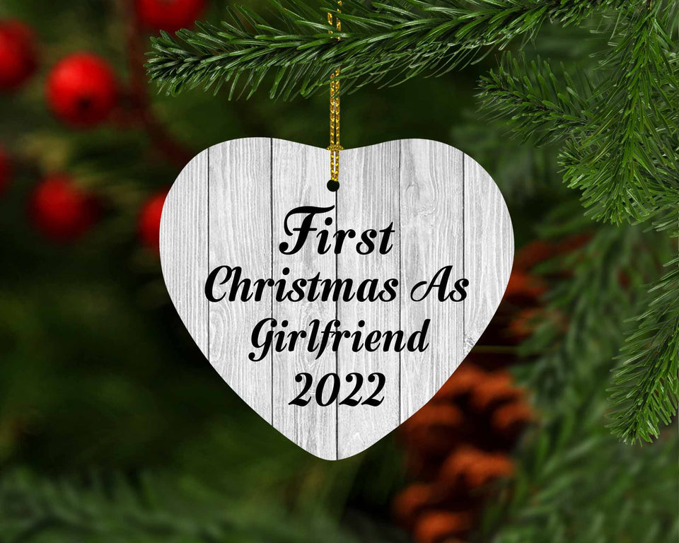 First Christmas As Girlfriend 2022 - Heart Ornament F