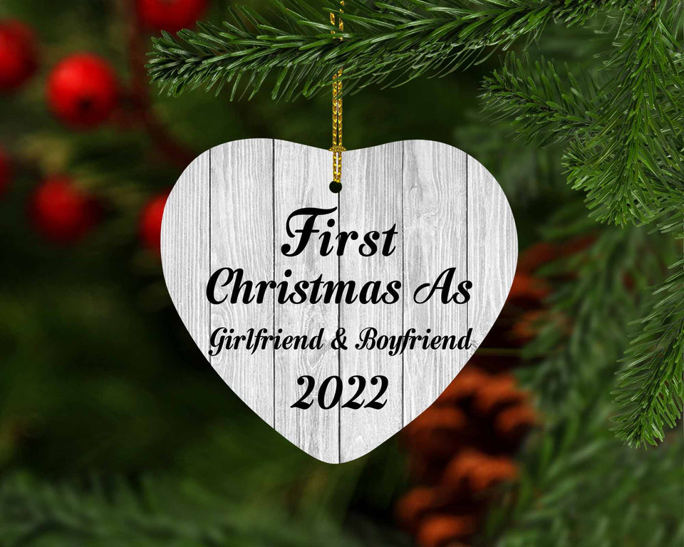 First Christmas As Girlfriend & Boyfriend 2022 - Heart Ornament F