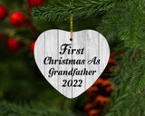 First Christmas As Grandfather 2022 - Heart Ornament F