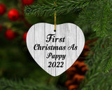 First Christmas As Pappy 2022 - Heart Ornament F