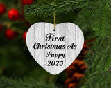 First Christmas As Pappy 2023 - Heart Ornament F