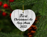 First Christmas As Step Mum 2022 - Heart Ornament F